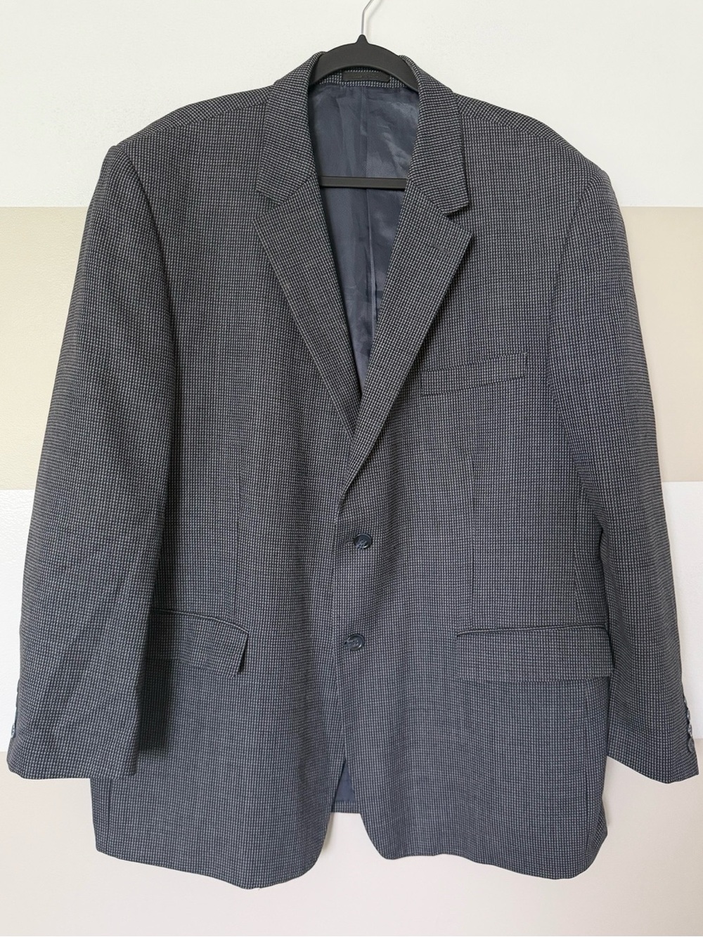 Andrew Fezza Gray Houndstooth Wool Sport Coat Mens 46R
